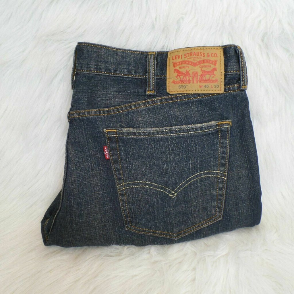 Levi Strauss Levi's 559 Denim Dark Blue Jeans Mens 40 X 30